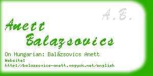anett balazsovics business card