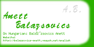 anett balazsovics business card